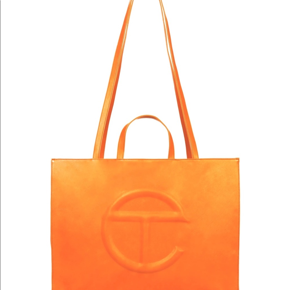 Telfar Large Orange Shopping Bag